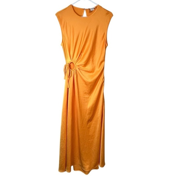 House Of Harlow 1960 Yellow Cut-out Ruched Maxi Dress Sleeveless Gown Sz Medium - Picture 1 of 11